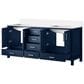 Lexora Home Jacques 72" Double Bathroom Vanity in Navy Blue with 2 cm White Quartz Top and Rectangular Sinks, , large