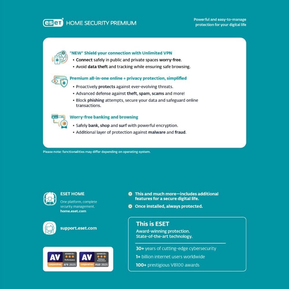 ESET Home Security Premium | 2 Year | 1 Device | Large Card, , large