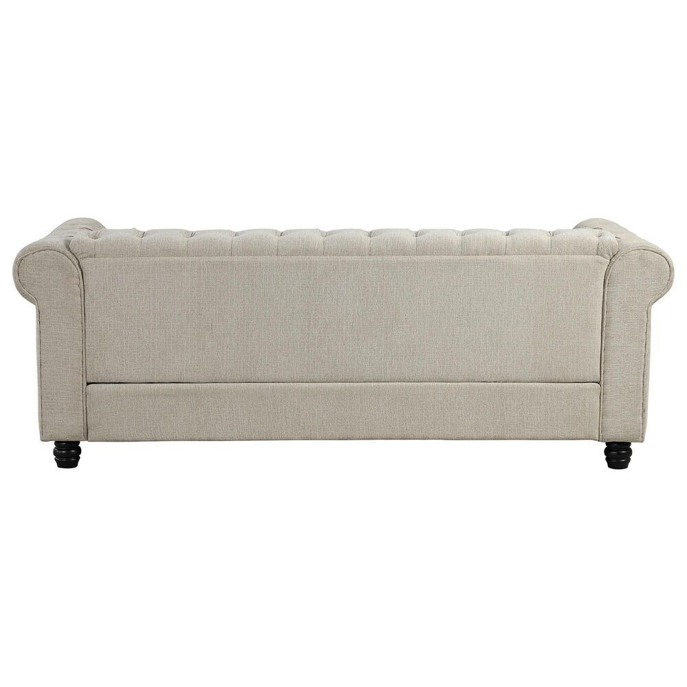 Morden Fort Chesterfield 2-Piece Stationary Linen Chair and Sofa Set in Beige, , large