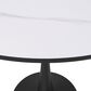 Leisuremod Leisuremod Bristol 35 round dining table Black base with White Sintered stone Top, , large