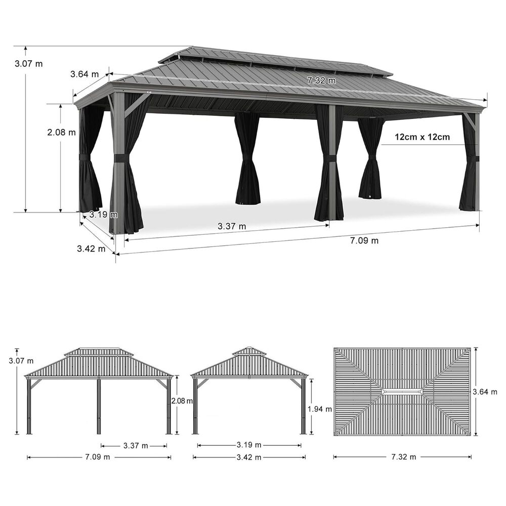 HOMLUX Luxury  Hard Top Gazebo in Light Grey, , large