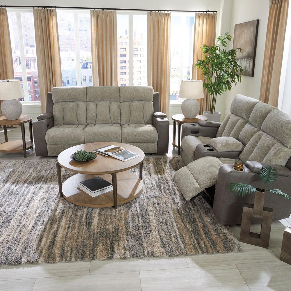 Ashley WhipLash Power Reclining Loveseat in Sisal, , large