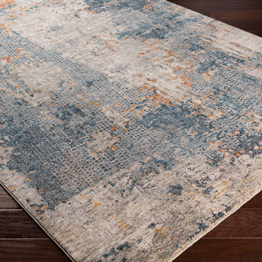Surya Cardiff CDF-2305 Medium Gray, Light Blue, Mustard, Dark Blue, Dusty Pink and Rust 5&#39; x 7&#39;5&quot; Area Rug, , large