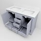 Lexora Home Dukes 48" Double Bathroom Vanity in Dark Grey with 2 cm White Quartz Top and Rectangular Sinks, , large