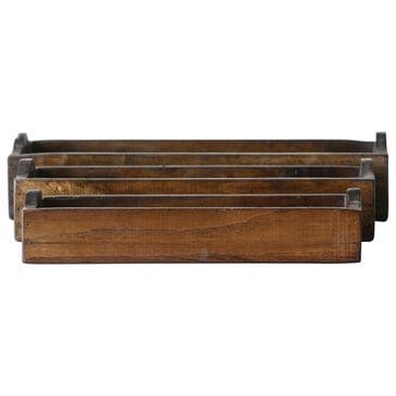 Creative Coop 3-Piece Found Wood Box Set in Brown, , large