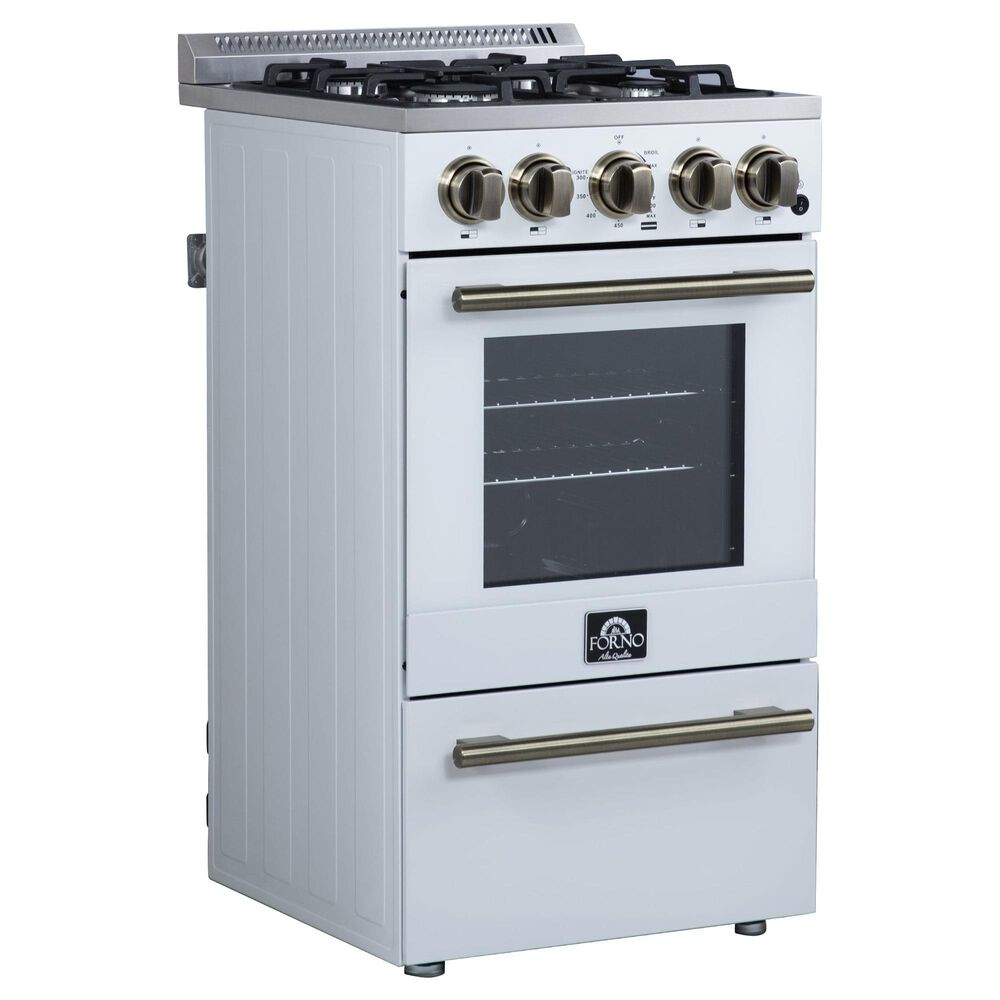 Forno Lamazze 20" Freestanding Gas Range in White, , large