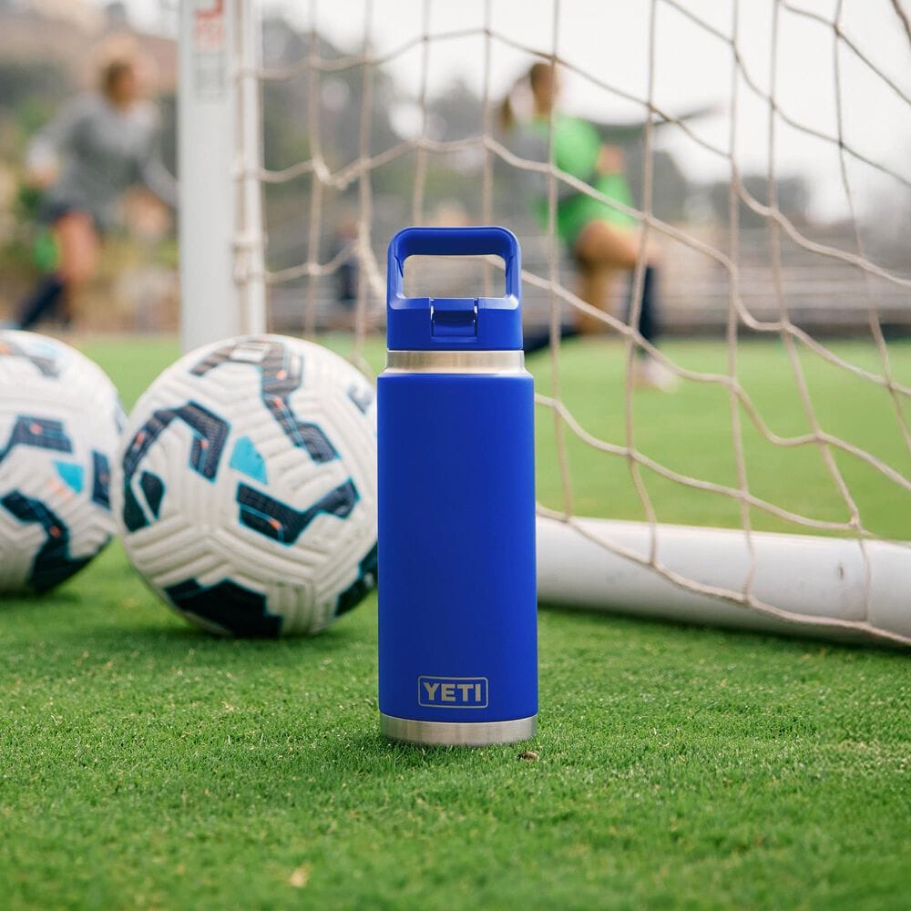 YETI Rambler 26 Oz Water Bottle with Color-Blocked Straw Cap in Royal Blue, , large