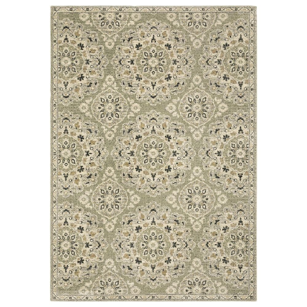 Oriental Weavers Florence Toccoa 4334E 7"10" x 10"10" Green Area Rug, , large