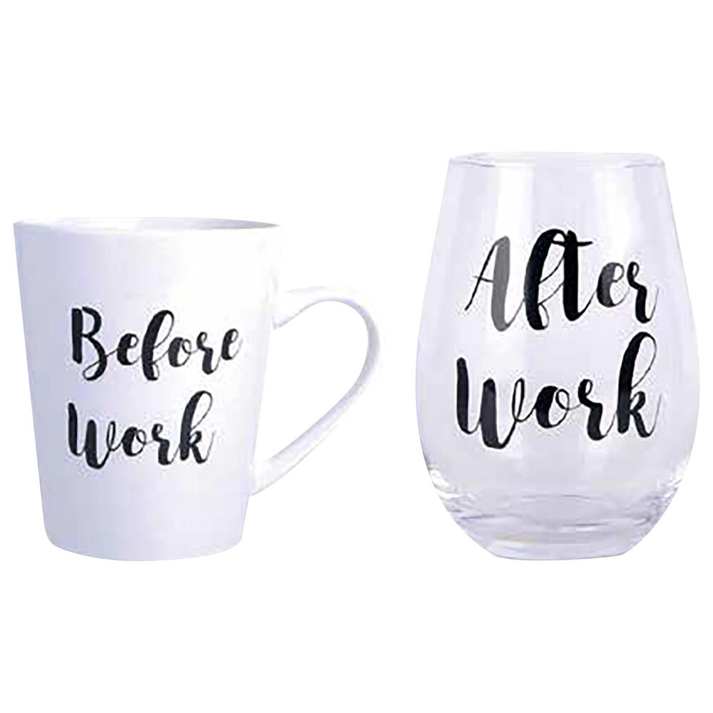 Home Essentials & Beyond 16 Oz Mug and 19 Oz Stemless Glass Set, , large