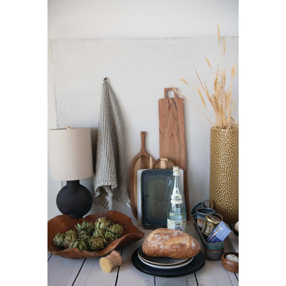 Creative Coop Amara Sculptural Terracotta Table Lamp in Matte Black, , large