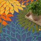 Nourison Aloha ALH05 2"8" x 4" Navy and Multicolor Indoor/Outdoor Area Rug, , large