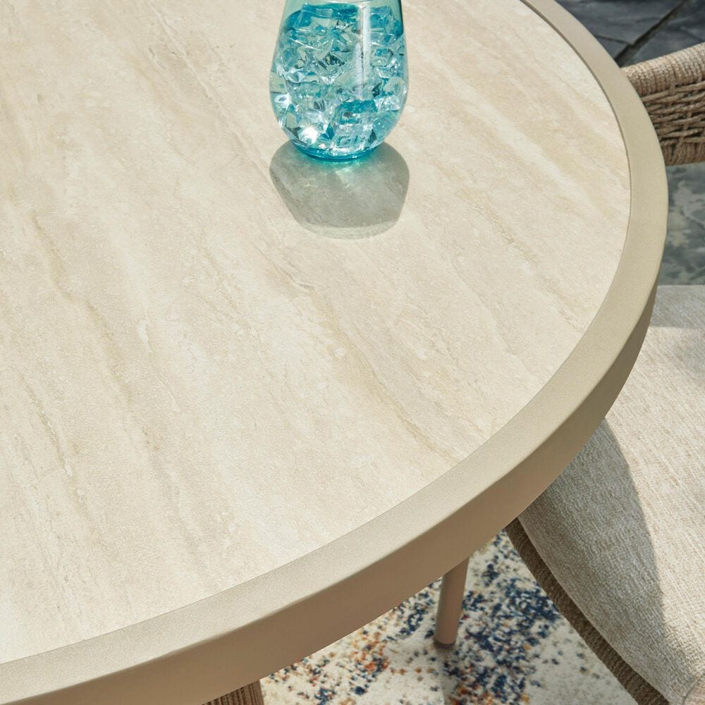 Ashley Orchard Beach 5-Piece Outdoor Dining Set in Beige, , large