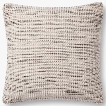 Loloi Morro 22" x 22" Throw Pillow in Natural and Grey, , large