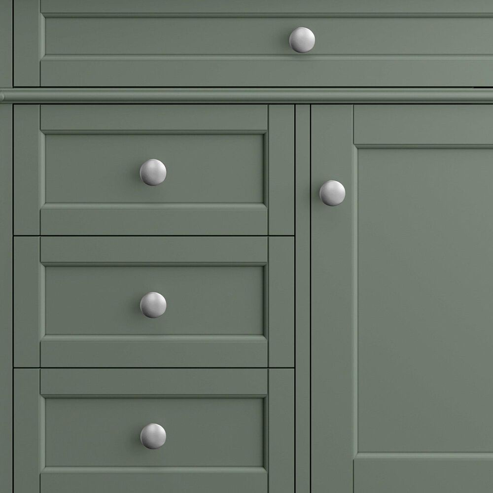 James Martin Vanities Brittany 36" Single Bathroom Vanity in Smokey Celadon with Single Hole 3 cm White Zeus Quartz Top and Rectangular Sink, , large