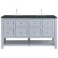 James Martin Vanities Breckenridge 60" Double Bathroom Vanity in Serenity Blue with 3 cm Charcoal Soapstone Quartz Top and Rectangular Sinks, , large