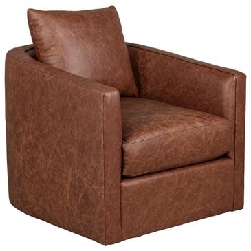 Massoud Furniture Gemma Swivel Chair in Whiskey, , large
