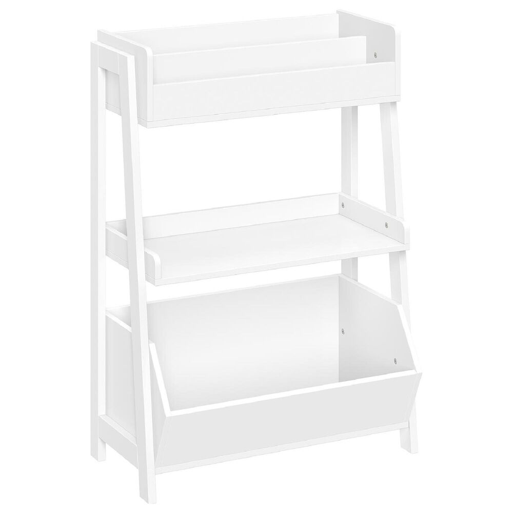 RiverRidge Home 3-Tier Kids Ladder Bookcase in White, , large