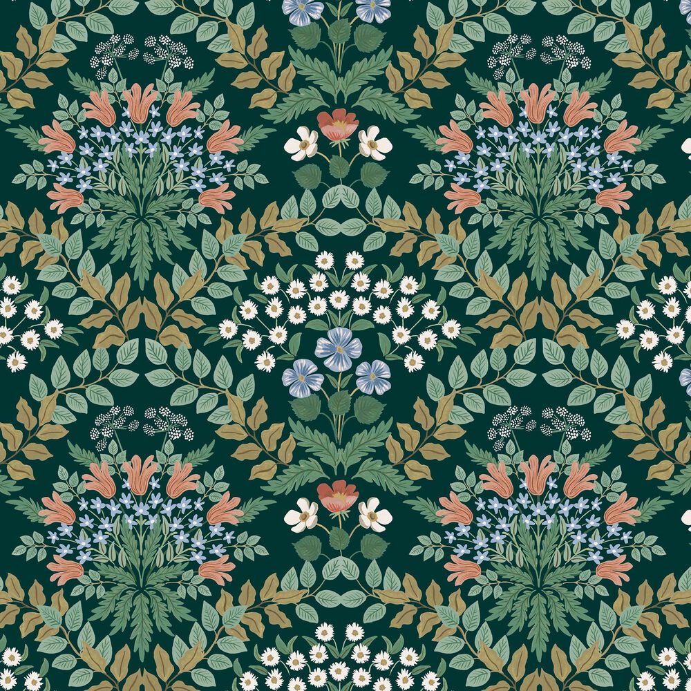 Rifle Paper Co Crafted by Cloth &amp; Company Willie Storage Bench in Bramble Emerald, , large