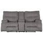 Benchcraft Coombs Double Reclining Loveseat with Console in Charcoal, , large