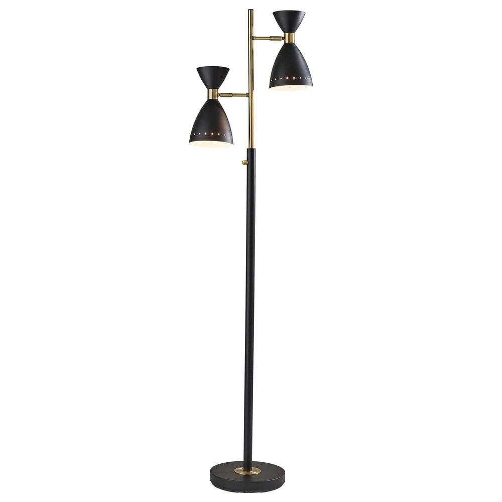 Adesso Oscar Tree Lamp in Black and Antique Brass, , large