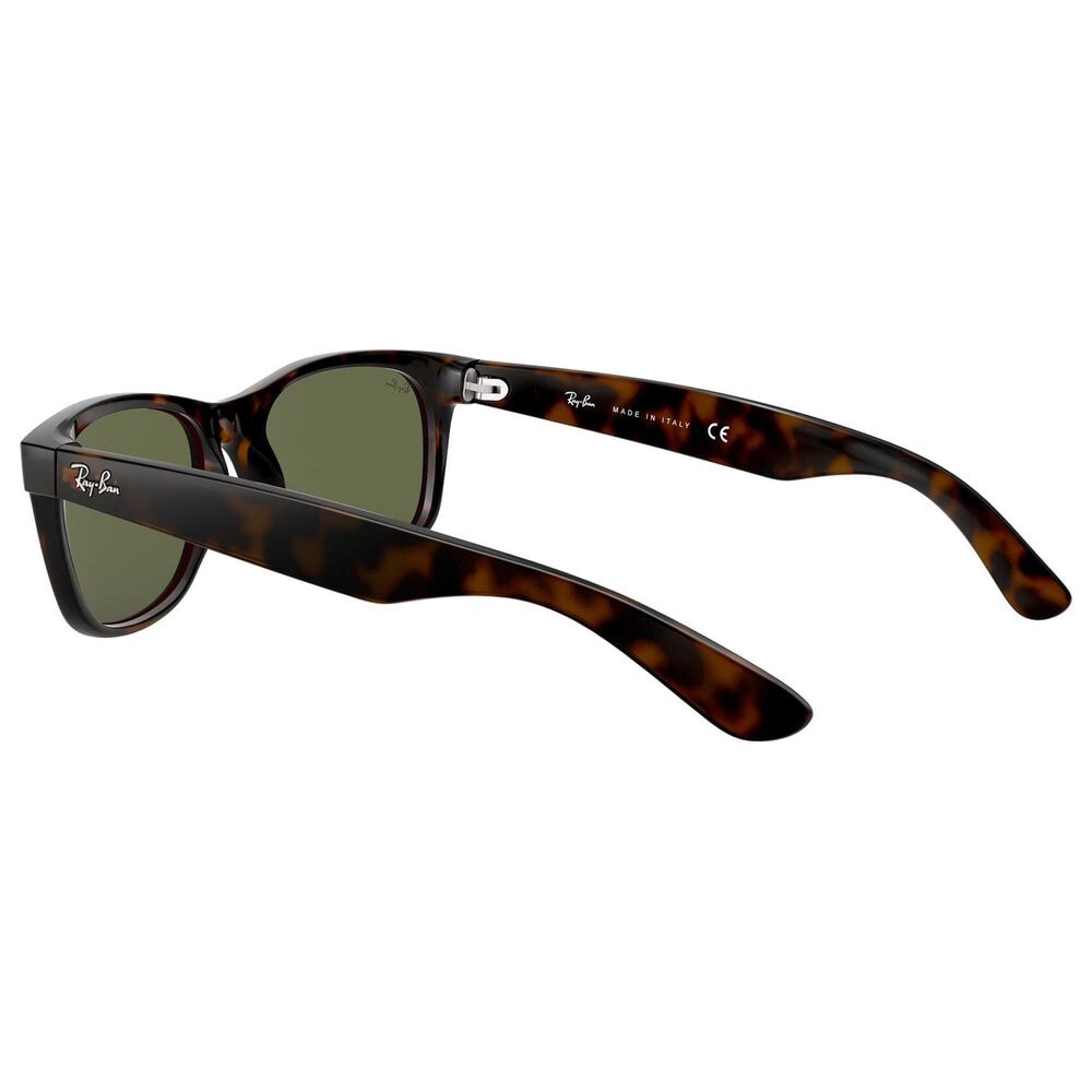 Rayban Glasses New Wayfarer Classic Sunglasses with G-15 Green Lenses in Polished Tortoise, , large