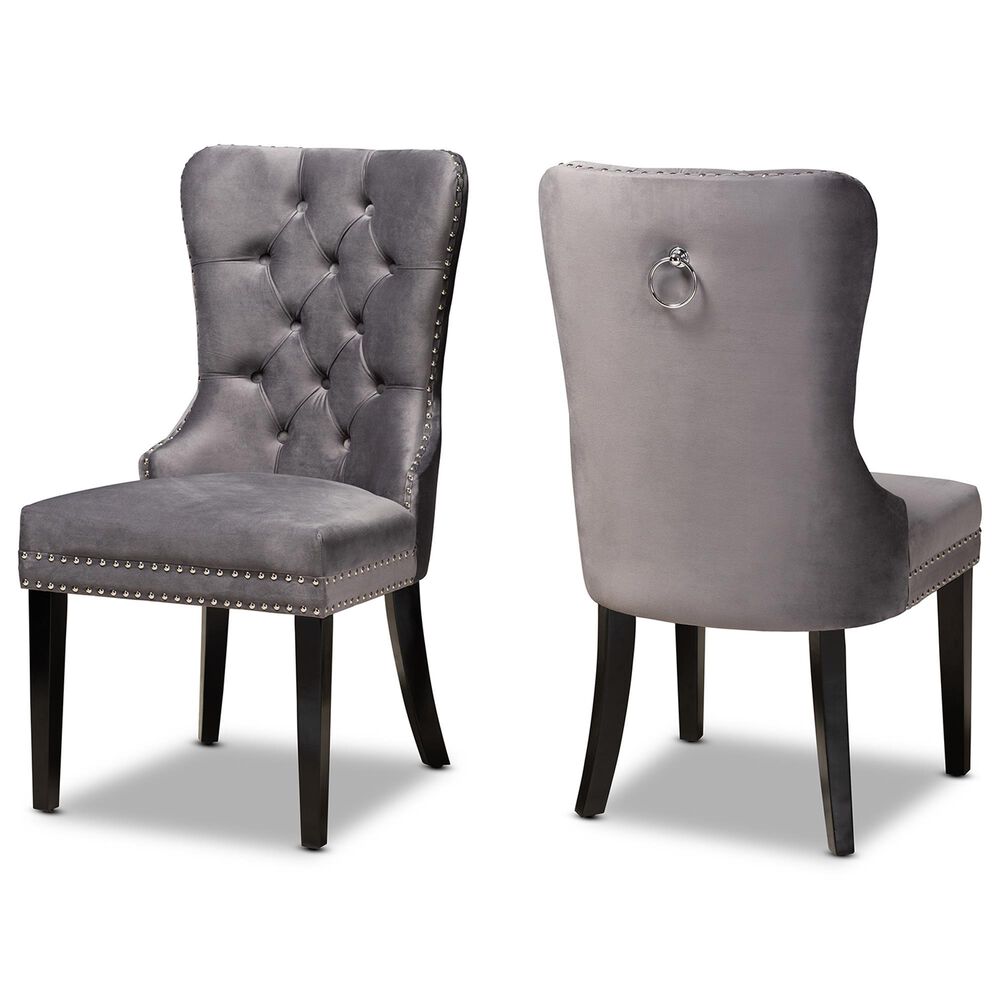 Baxton Studio Remy Side Chair with Grey Cushion in Espresso (Set of 2), , large