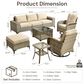 HOMLUX 8-Piece Patio Sectional Set in Beige, , large