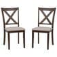 Linon Home Decor Warren X-Back Side Chair in Warm Brown (Set of 2), , large