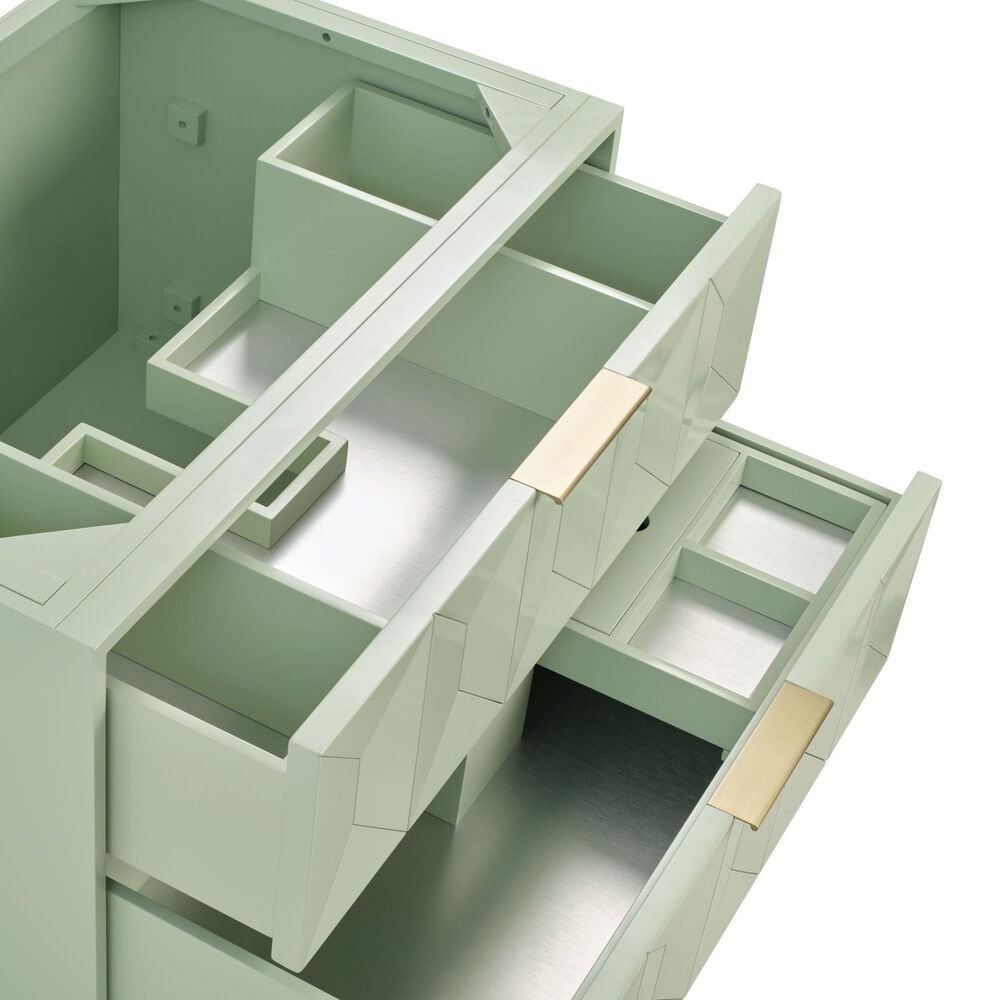 James Martin Vanities Emmeline 36" Single Vanity, Pistachio w/ 3 CM Parisien Bleu Top, , large