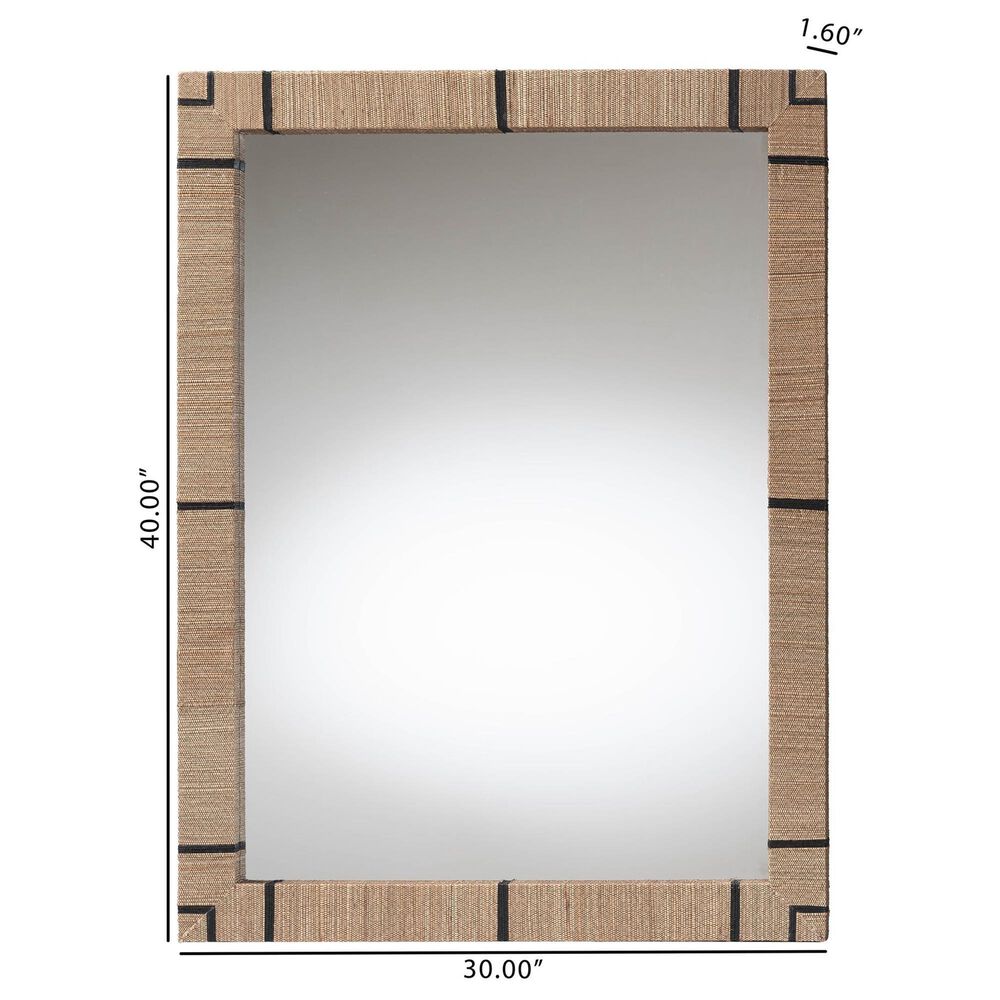 Baxton Studio Mirai Rectangle Accent Mirror in Natural and Black, , large