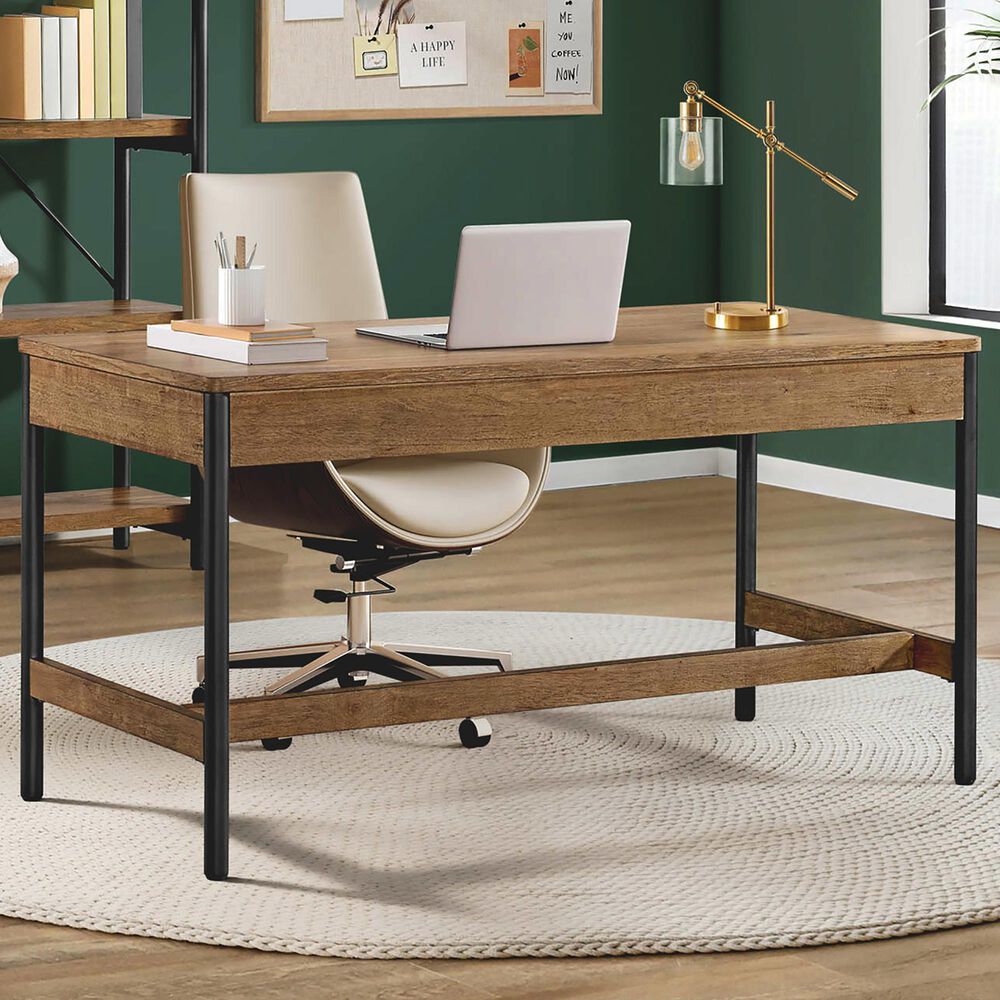 Hawthorne Furniture Norcross 60" Writing Desk in Hickory and Black, , large