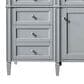 James Martin Vanities Brittany 48" Single Bathroom Vanity in Urban Gray with Single Hole 3 cm White Zeus Quartz Top and Rectangular Sink, , large