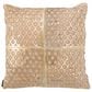 Safavieh Metallic Fin Cowhide 18"x18" Pillow in Beige/Gold, , large