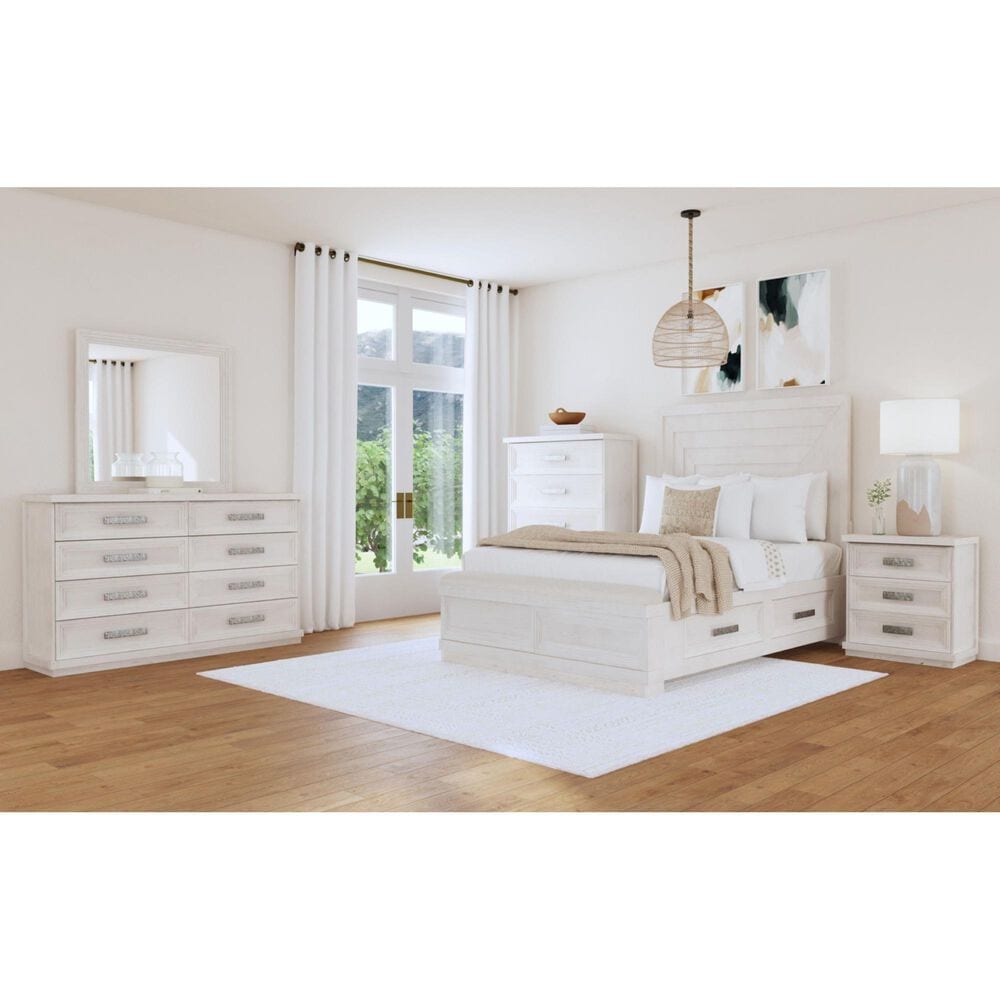 Mayberry Hill Avalanche Dresser Mirror with Hidden Storage in Antique White, , large