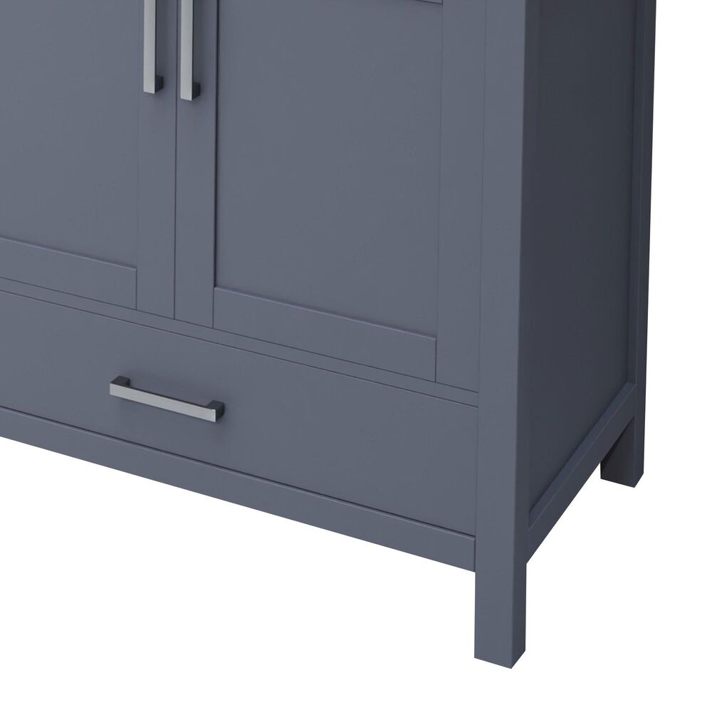Lexora Home Jacques 80&quot; Double Bathroom Vanity in Dark Grey with 2 cm White Quartz Top and Rectangular Sinks, , large