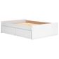 Ashley Onita Full Platform Bed with No Headboard and 2 Side Storage in White, , large