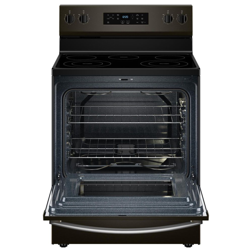 Whirlpool 5.3 Cu. Ft. Electric Range with Steam Clean in Black Stainless Steel, , large