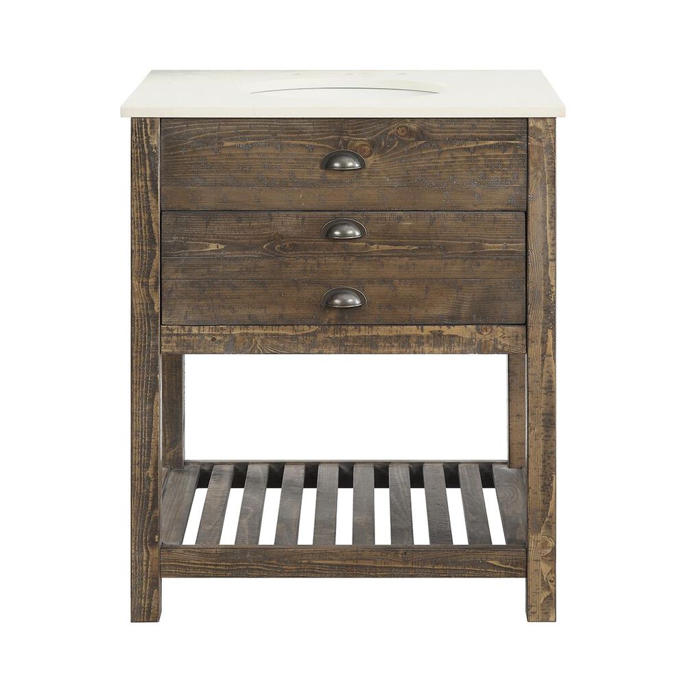 Coast To Coast Imports 30" Vanity With Top, Single Sink, 1 Drawer in Brown, , large