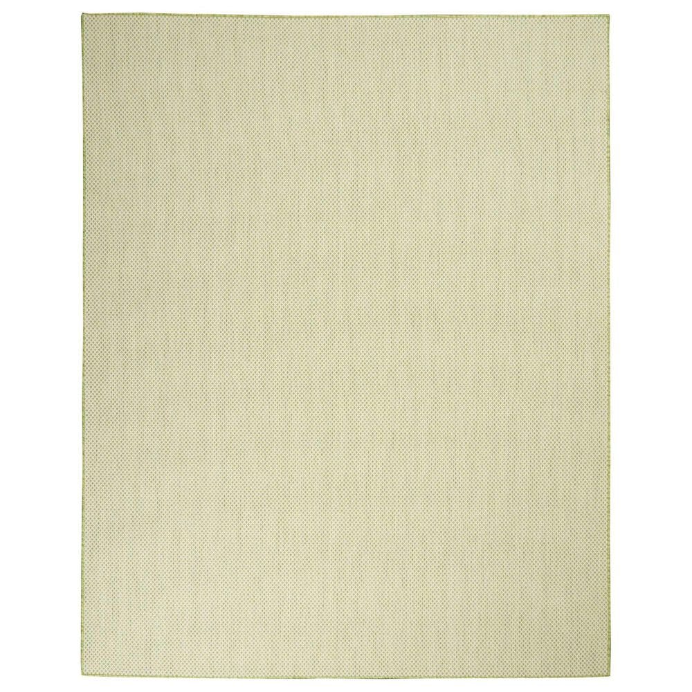 Nourison Courtyard Ivory and Green 7&#39; x 10&#39; Indoor/Outdoor Area Rug, , large