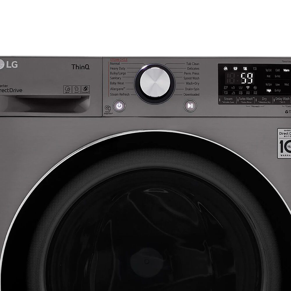 LG 2.4 Cu.Ft. Smart Wi-fi Enabled Compact Front Load All-In-One Washer and Dryer Combo in Graphite Steel, , large