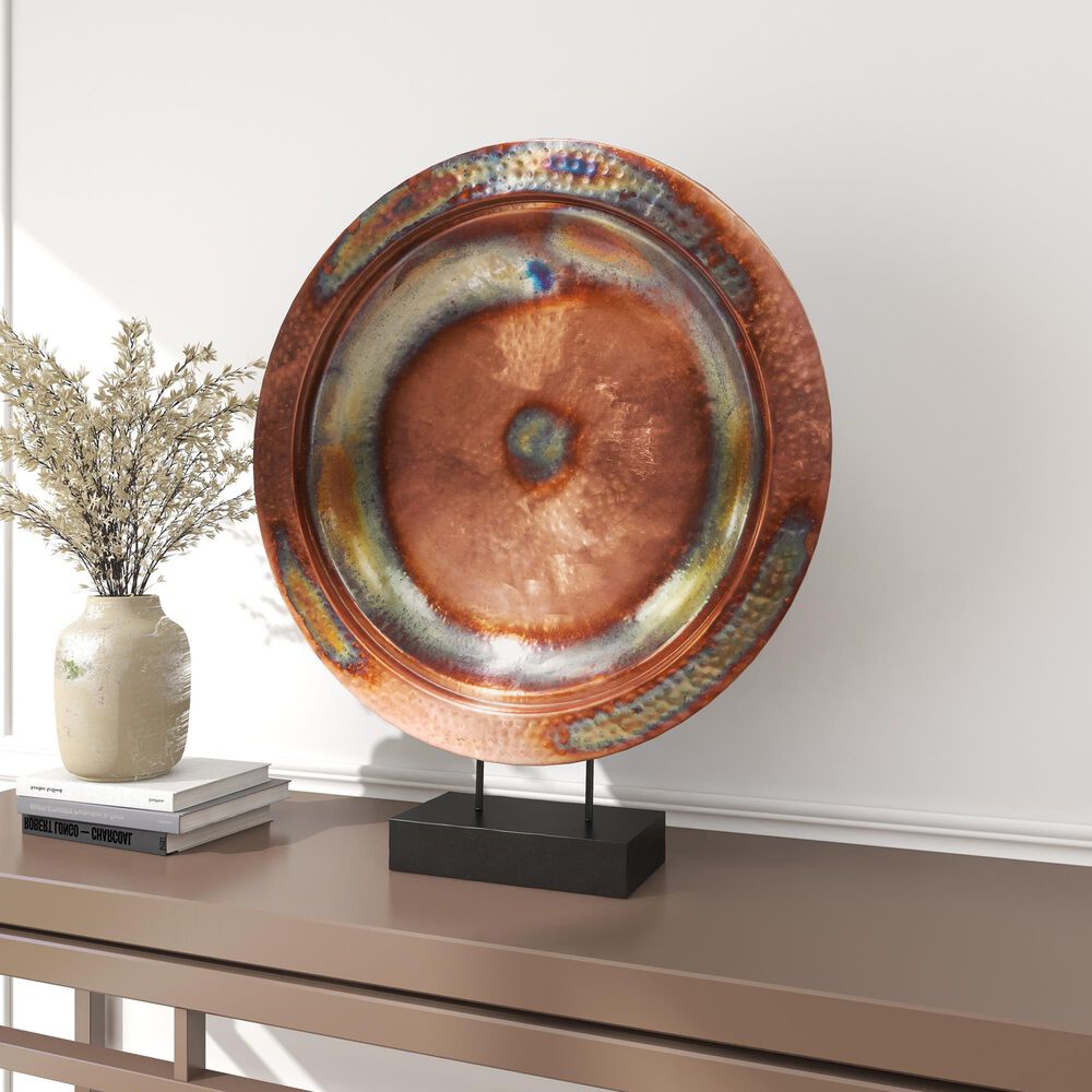 Maple and Jade 30&quot; Round Charger Plate Sculpture in Copper, , large