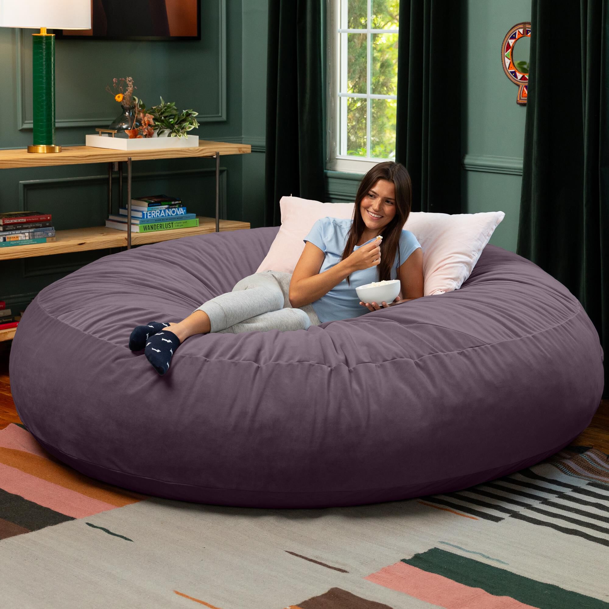 Jaxx Cocoon XL 7' Bean Bag Chair in Purple