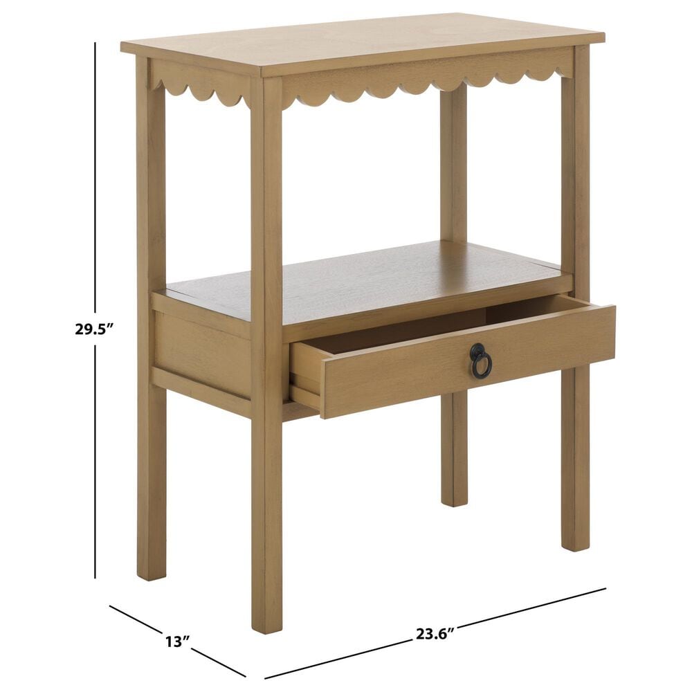 Safavieh Haven Low Drawer End Table in Desert Brown, , large