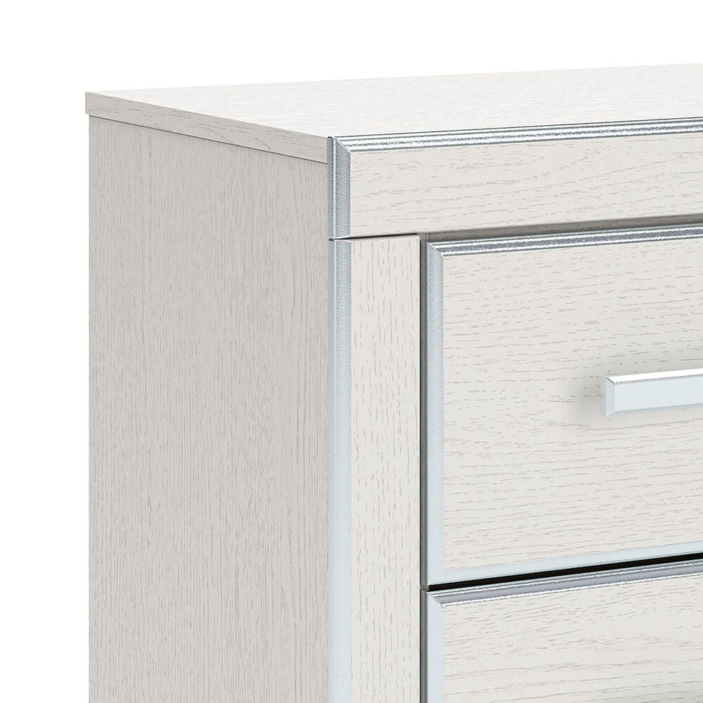 Ashley Zuraleus King Upholstered Panel Bed with Two Nightstands in Matte White, , large