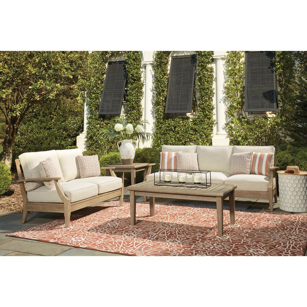 Ashley Clare View Sofa with Beige Cushion in Antique Teak, , large