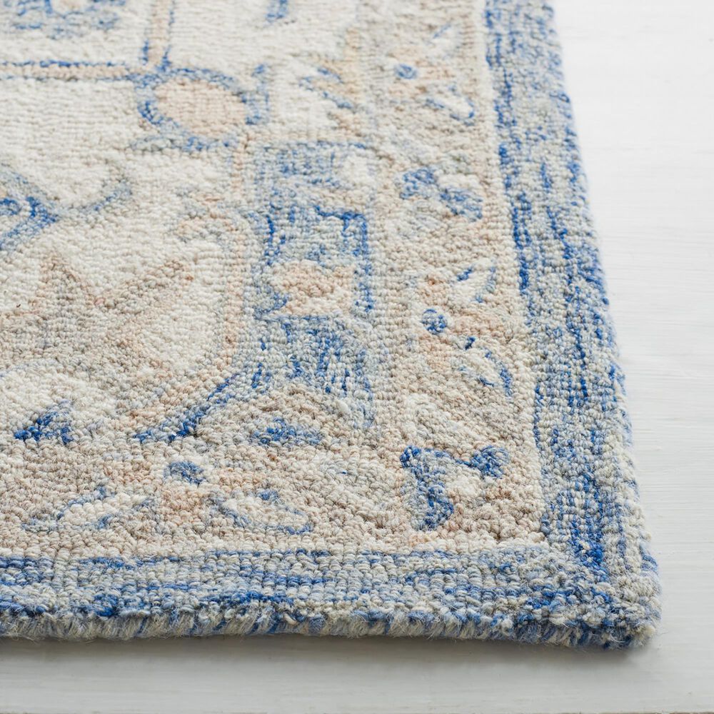 Safavieh Micro-Loop MLP503M 9&#39; x 12&#39; Blue and Ivory Area Rug, , large