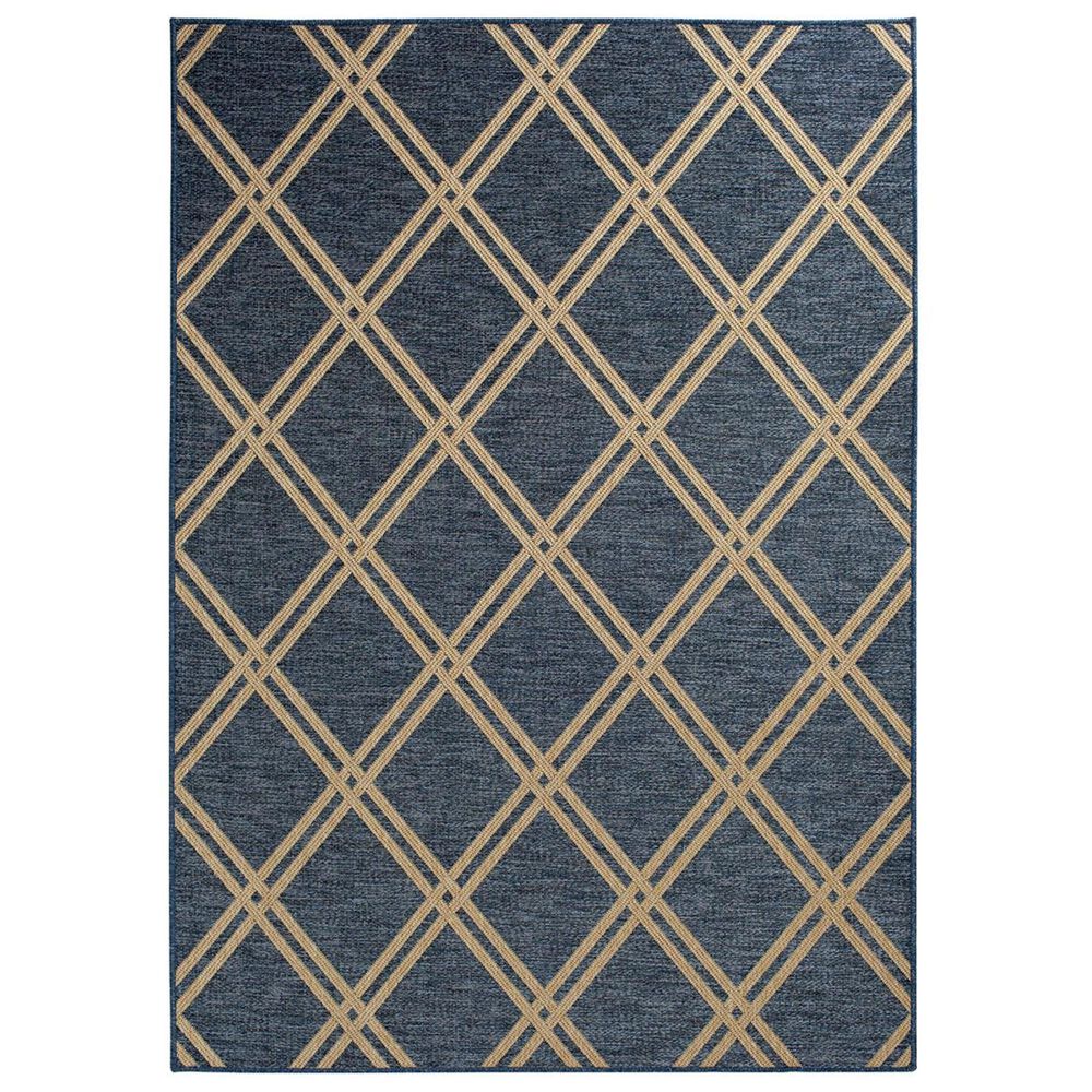 Trisha Yearwood Rug Collection Gather Minot 7"10" x 9"10" Cobalt and Natural Area Performance Rug, , large