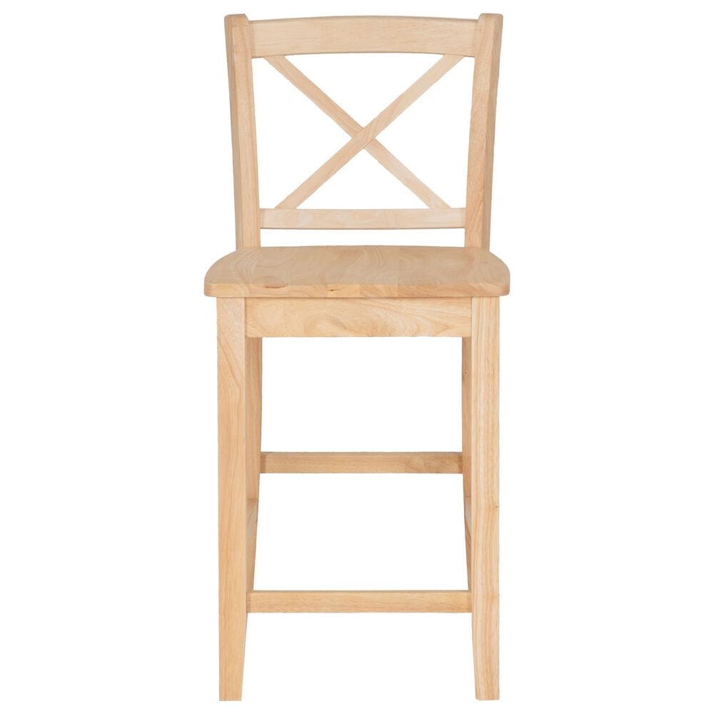 Linon Home Decor Torino X-Back Counter Stool in Natural Unfinished, , large