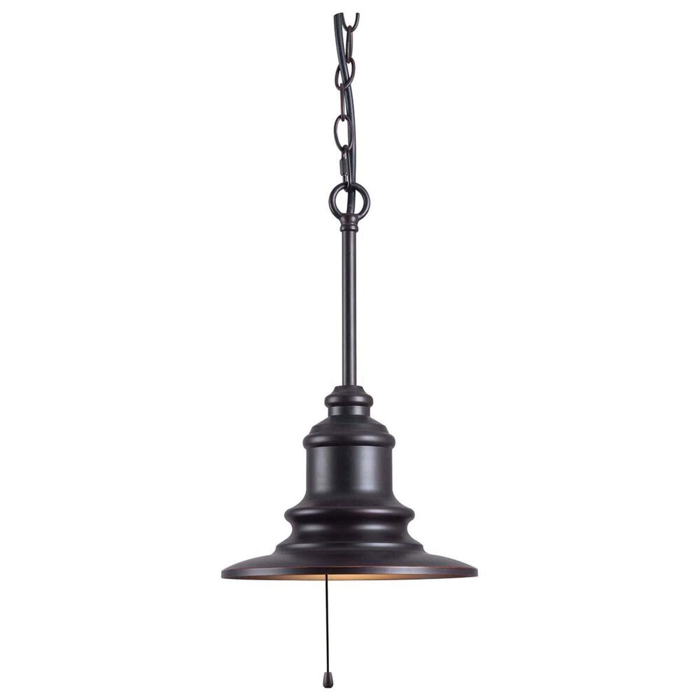 Kenroy Broadcast 1-Light Outdoor Pendant in Blackened Oil Rubbed Bronze, , large