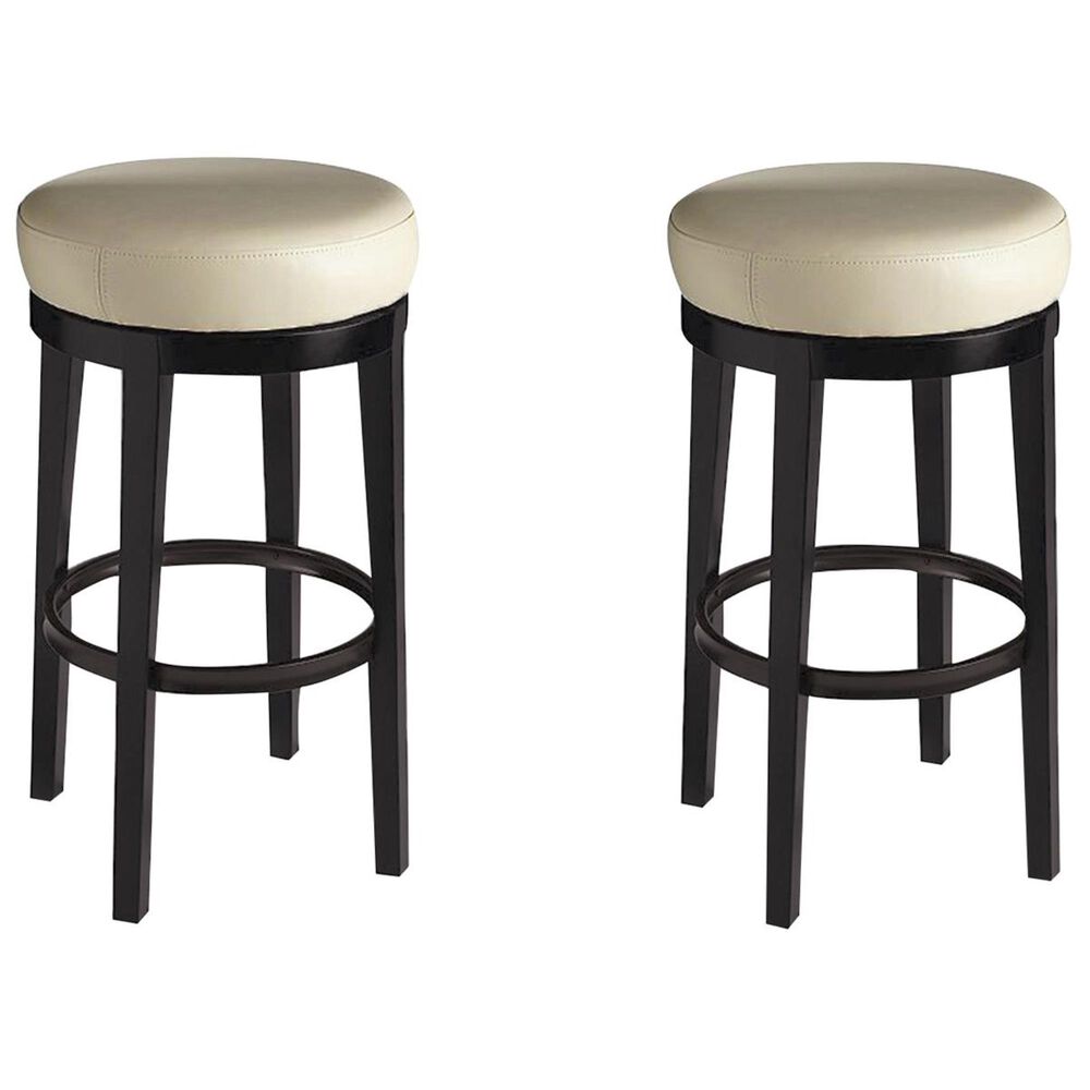 Carolina Cottage Era 24" Counter Stool in Cream Leatherette and Espresso (Set of 2), , large